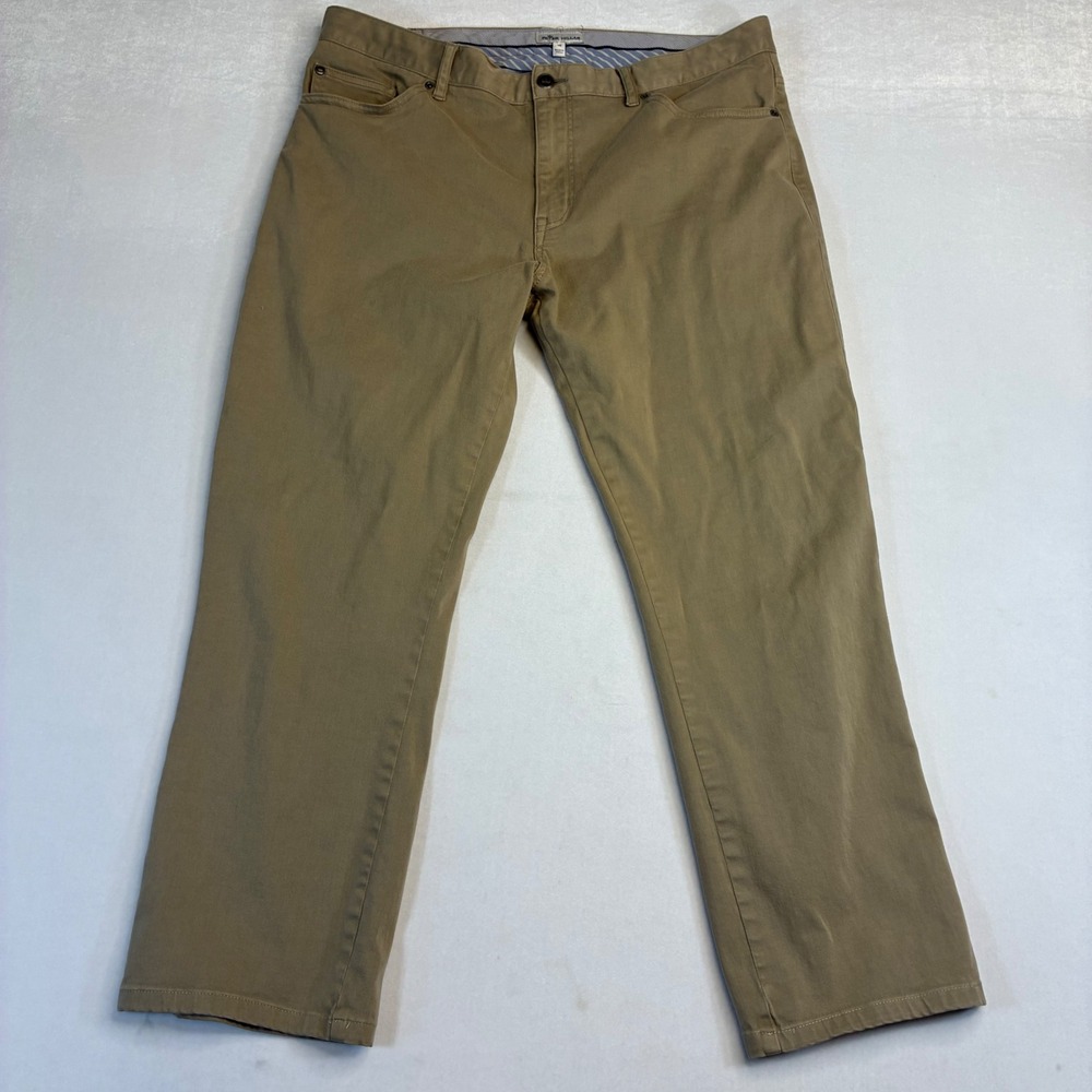 Peter Millar Pants Mens 36x26 Khaki Tan Straight 5-Pocket Stretch‎ Cotton Casual - Picture 2 of 8